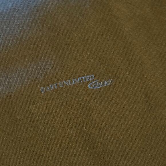 Vintage 90s Wolf Full Print Tee – Cut Neck – Rare Piece! Size M - Picture 3 of 6